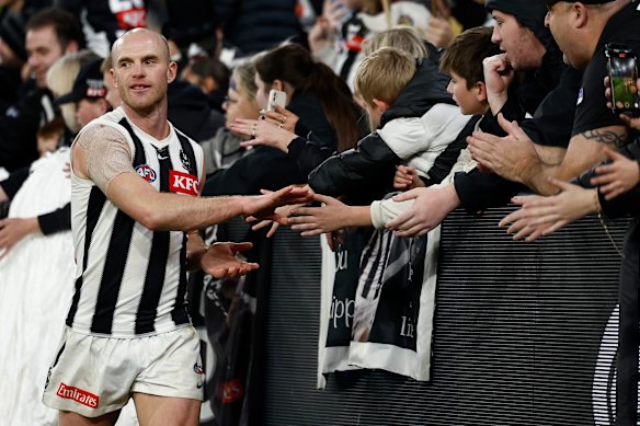 Tom Mitchell after his return to the Magpies’ senior side.