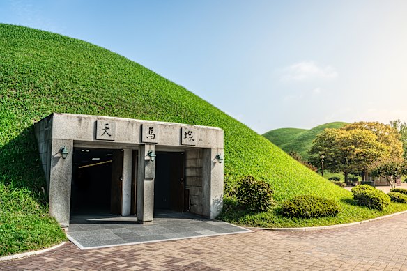 Cheonmachong, the largest of the tombs, has been opened up to allow visitors to see inside.