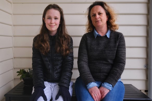 Kellie Falck kept her daughter Sofia out of Gisborne Secondary College on Monday. 