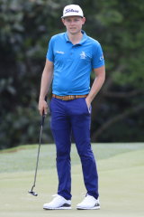 Cool, calm and collected: Cameron Smith at Augusta this week.