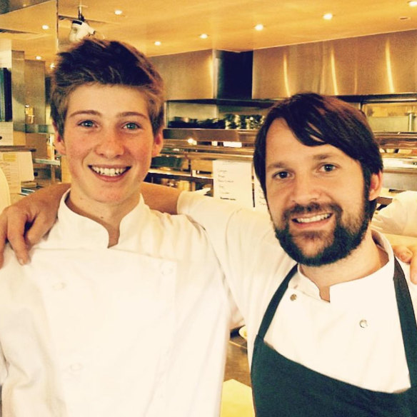 Allen as a starstruck teen with René Redzepi in 2011, when the legendary Danish chef visited Melbourne.