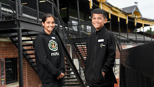 Melbourne Indigenous Transition School captains Lailani Bransden and Malakai Wright.
