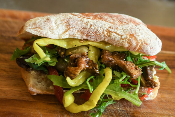 Vegetarian ciabatta at Stefanino Panino.