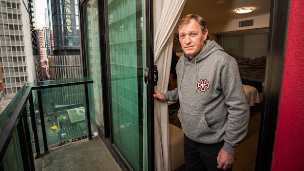 Colin Johnstone, who was homeless, is now being put up in a hotel in the CBD.