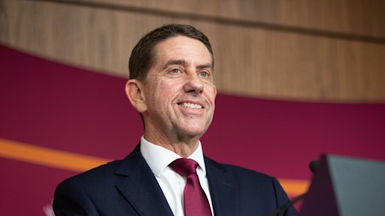 Queensland Treasurer Cameron Dick  smiled as he delivered the budget. 