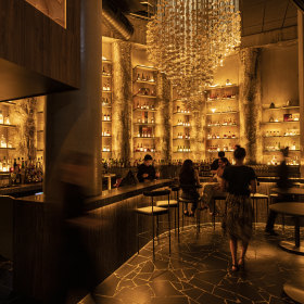 The impressive bar at Yugen Dining.