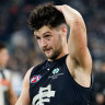 Carlton’s Nic Newman after the Blues’ loss to Collingwood.