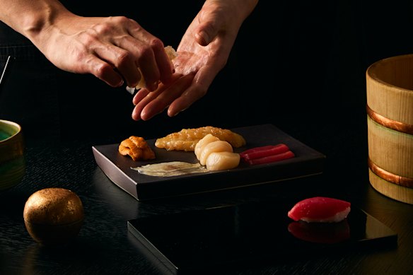 Indulge in a 14-course omakase experience at Warabi.