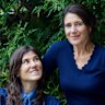 Bella Freud, left, and sister Esther.