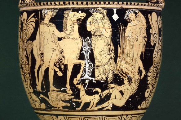 Paris abducting Helen
G&R  Situla (bucket), Campania, Italy, about 350-340 BCE
