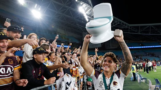 Reece Walsh with a … err … toilet.
