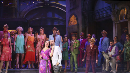 Opera Principals Veronica Simeoni and Roberto Aronica perform the lead roles in Opera Australia's 'Carmen' at the Sydney Opera House. 