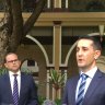 LNP leader David Crisafulli and his deputy David Janetzki in Brisbane.