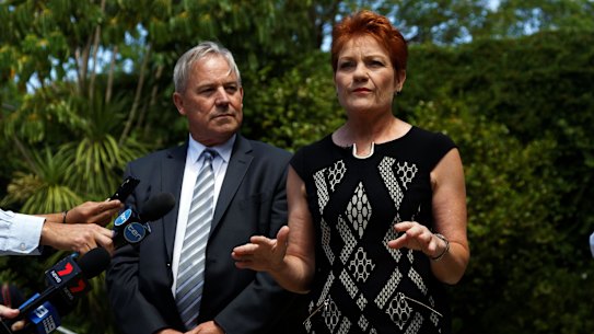 WA's One Nation leader Colin Tincknell with Pauline Hanson.