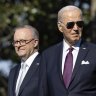 Prime Minister Anthony Albanese and President of the United States Joe Biden during an arrival ceremony at the White House, during Prime Minister Anthony Albanese’s state visit to the United States of America, in Washington DC on Wednesday 25 October 2023.