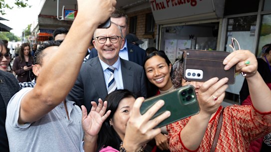 Prime Minister Anthony Albanese… basking in the glow of incumbency.