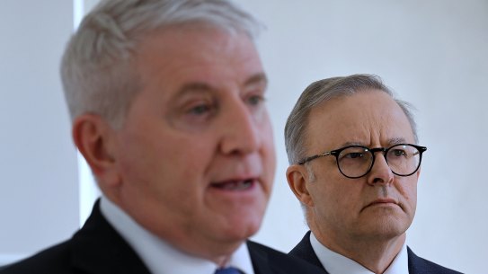 Minister for Skills and Training Brendan O’Connor (left) with Prime Minister Anthony Albanese.