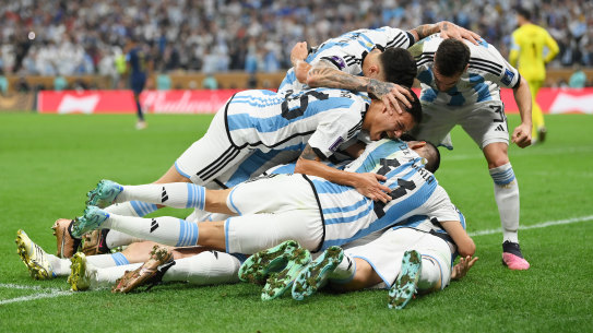Argentina’s players celebrate.