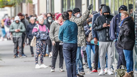 Queues outside Centrelink. Prime Minister Scott Morrison has resisted widespread public pressure to increase the  amount of the dole.