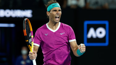 Rafael Nadal was fired up during his clash with Matteo Berrettini.