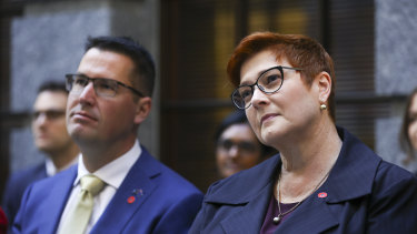 Minister for International Development Zed Seselja, pictured with Foreign Minister Marise Payne, said Australia was delivering record development assistance to the Pacific. 