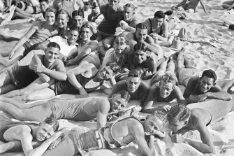 Sunbathing at Bondi, c1930.
