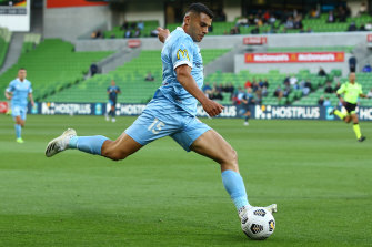If Andrew Nabbout gets a Socceroos recall, it could hinder City’s title prospects. 