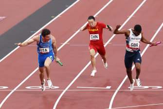 Filippo Tortuâ€™s lunge to the line pipped Great Britainâ€™s Nethaneel Mitchell-Blake.
