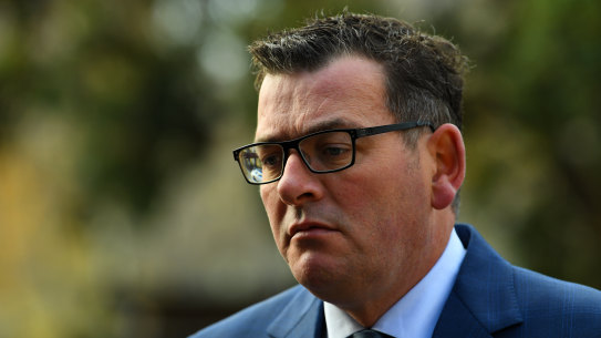 Daniel Andrews speaks to the media on Tuesday morning.