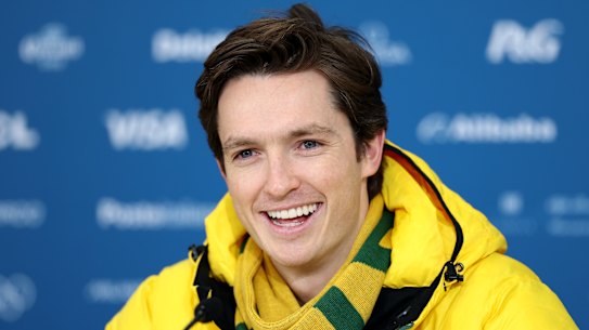 Scotty James speaks to reporters in Livigno on Saturday.