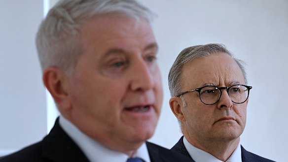 Minister for Skills and Training Brendan O’Connor (left) with Prime Minister Anthony Albanese.