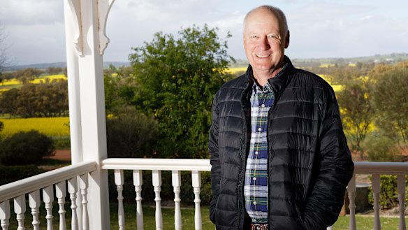 Qantas chairman Richard Goyder on his farm at Bejoording east of Perth.
