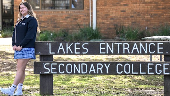 Aivah Neilson, 18, is doing the vocational major at Lakes Entrance Secondary College.