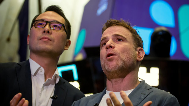 Slack CFO Allen Shim with founder Stewart Butterfield.