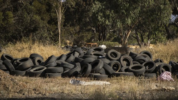Dumped tyres are a fire risk and provide breeding grounds for mosquitos.