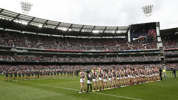 The MCG was nearly full again for Anzac Day footy.