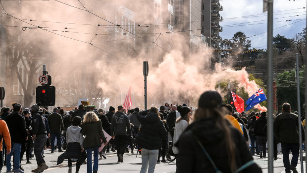 Large crowds of protesters took to Melbourne’s streets last Saturday.