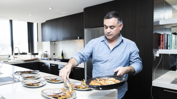 Deputy Premier John Barilaro cooks lunch in his Rushcutters Bay apartment.