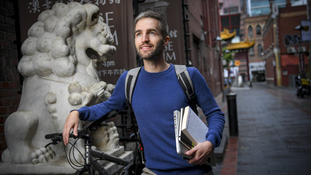 At 27, “Anywhere” type Adam Jahnke has already worked
in five countries.