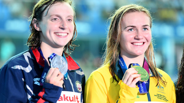 Katie Ledecky and Ariarne Titmus
