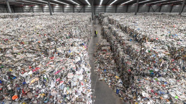 A Melbourne warehouse where thousands of tonnes of waste were dumped by failed recycler SKM in June.