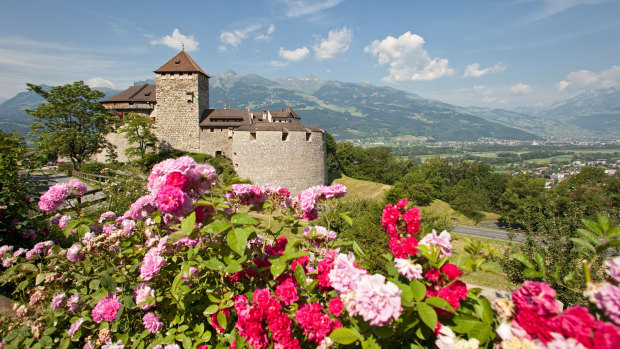 The castle of Vaduz, residence of the Prince of Liechtenstein.