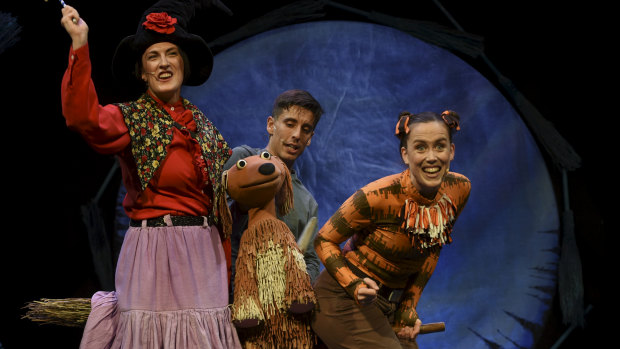Cally Castell, Ryan Dulieu and Katie Burson in Room on the Broom.