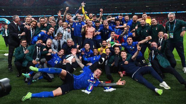 Italy win the Euro 2020 championship at Wembley.