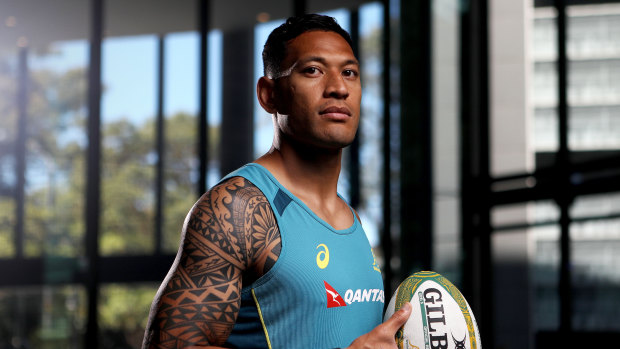 Future on the line: Israel Folau will front a Rugby Australia code of conduct hearing next weekend.