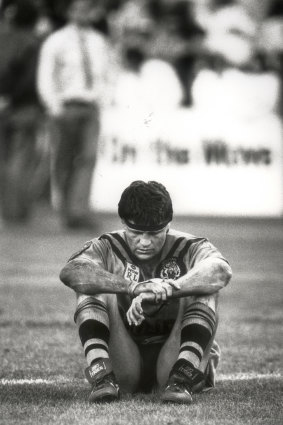Wayne Pearce after the 1989 grand final.