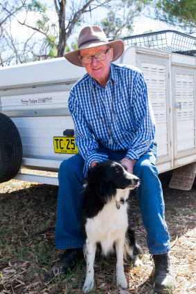 President of the sheep dog association, Charlie Cover, with ‘Clooney’.
