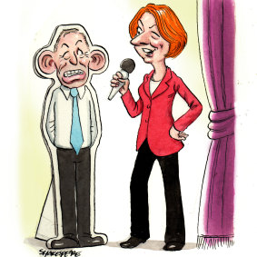 Julia Gillard is looking back on her famous clash with Tony Abbott.