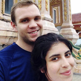 Undated photo showing Matthew Hedges with his wife Daniela Tejada. 