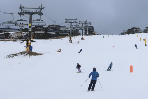 Opening day of the winter season at Perisher on Friday. 